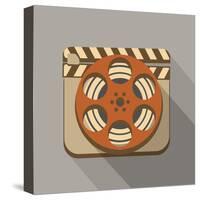 Flat Long Shadow Cinema Icon-YasnaTen-Stretched Canvas