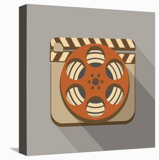 Flat Long Shadow Cinema Icon-YasnaTen-Stretched Canvas