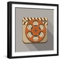 Flat Long Shadow Cinema Icon-YasnaTen-Framed Art Print