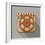 Flat Long Shadow Cinema Icon-YasnaTen-Framed Art Print