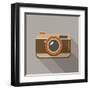 Flat Long Shadow Retro Camera Icon-YasnaTen-Framed Art Print