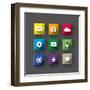 Flat Long Shadow Web Icons-YasnaTen-Framed Art Print