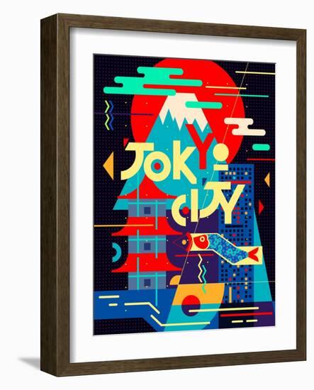 Flat Poster. Tokyo City-Daria_I-Framed Art Print