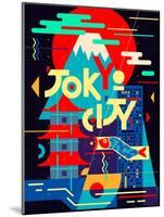 Flat Poster. Tokyo City-Daria_I-Mounted Art Print