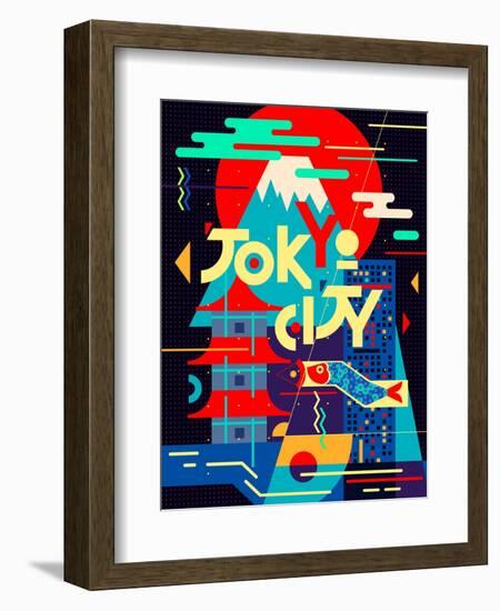 Flat Poster. Tokyo City-Daria_I-Framed Art Print