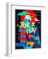 Flat Poster. Tokyo City-Daria_I-Framed Art Print