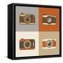 Flat Retro Camera Icons-YasnaTen-Framed Stretched Canvas