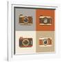 Flat Retro Camera Icons-YasnaTen-Framed Art Print