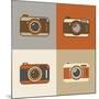 Flat Retro Camera Icons-YasnaTen-Mounted Art Print