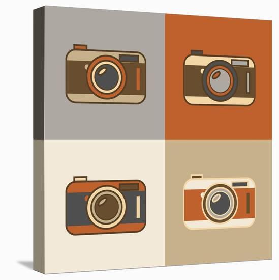 Flat Retro Camera Icons-YasnaTen-Stretched Canvas