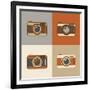 Flat Retro Camera Icons-YasnaTen-Framed Art Print