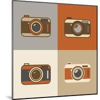 Flat Retro Camera Icons-YasnaTen-Mounted Art Print