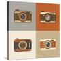 Flat Retro Camera Icons-YasnaTen-Stretched Canvas