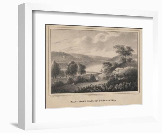 Flat Rock Dam, on Schuykill, Engraved by Moses Swett, 1827-Thomas Doughty-Framed Giclee Print