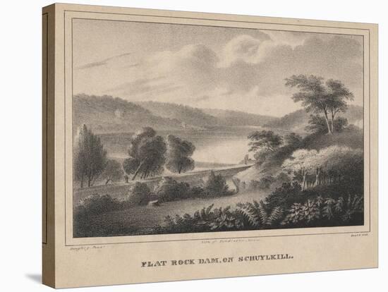 Flat Rock Dam, on Schuykill, Engraved by Moses Swett, 1827-Thomas Doughty-Stretched Canvas