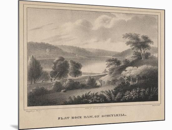 Flat Rock Dam, on Schuykill, Engraved by Moses Swett, 1827-Thomas Doughty-Mounted Giclee Print