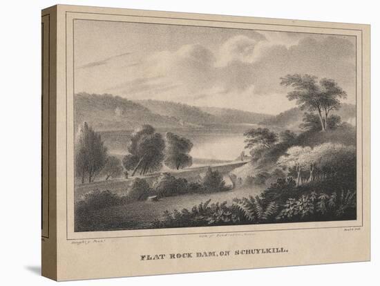 Flat Rock Dam, on Schuykill, Engraved by Moses Swett, 1827-Thomas Doughty-Stretched Canvas