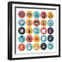 Flat Shopping Icons Set-bloomua-Framed Premium Giclee Print