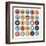 Flat Shopping Icons Set-bloomua-Framed Art Print