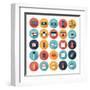 Flat Shopping Icons Set-bloomua-Framed Art Print