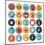 Flat Shopping Icons Set-bloomua-Mounted Art Print