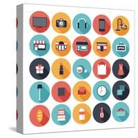 Flat Shopping Icons Set-bloomua-Stretched Canvas