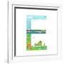 Flat Style Alphabet Letter E for Kids with Cars and City. for Children Boys and Girls with City, Ho-Popmarleo-Framed Art Print