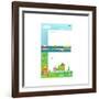 Flat Style Alphabet Letter E for Kids with Cars and City. for Children Boys and Girls with City, Ho-Popmarleo-Framed Art Print