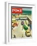 "Flat Tire at the Beach" Saturday Evening Post Cover, July 23, 1955-Thornton Utz-Framed Giclee Print