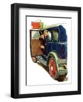 "Flat Tire, Flat Evening,"November 24, 1934-Ellen Pyle-Framed Giclee Print