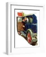 "Flat Tire, Flat Evening,"November 24, 1934-Ellen Pyle-Framed Giclee Print