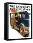 "Flat Tire, Flat Evening," Saturday Evening Post Cover, November 24, 1934-Ellen Pyle-Framed Stretched Canvas