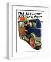 "Flat Tire, Flat Evening," Saturday Evening Post Cover, November 24, 1934-Ellen Pyle-Framed Giclee Print