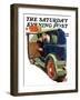 "Flat Tire, Flat Evening," Saturday Evening Post Cover, November 24, 1934-Ellen Pyle-Framed Giclee Print