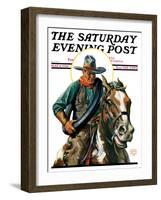 "Flat Tire," Saturday Evening Post Cover, May 8, 1926-Edgar Franklin Wittmack-Framed Giclee Print