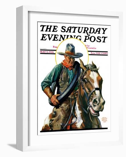 "Flat Tire," Saturday Evening Post Cover, May 8, 1926-Edgar Franklin Wittmack-Framed Giclee Print