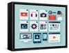 Flat User Interface Icons Set-bloomua-Framed Stretched Canvas