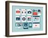 Flat User Interface Icons Set-bloomua-Framed Art Print