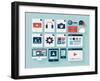 Flat User Interface Icons Set-bloomua-Framed Art Print