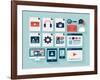 Flat User Interface Icons Set-bloomua-Framed Art Print