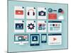 Flat User Interface Icons Set-bloomua-Mounted Art Print