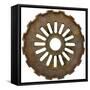 Flat Wide Tooth Gear-Retroplanet-Framed Stretched Canvas