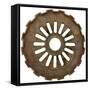 Flat Wide Tooth Gear-Retroplanet-Framed Stretched Canvas