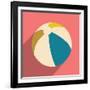 Flat with Shadow Icon and Mobile Application Beach Ball-Anton Gorovits-Framed Art Print