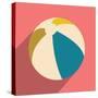 Flat with Shadow Icon and Mobile Application Beach Ball-Anton Gorovits-Stretched Canvas