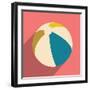 Flat with Shadow Icon and Mobile Application Beach Ball-Anton Gorovits-Framed Art Print