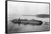 Flatboat on the Mississippi River-null-Framed Stretched Canvas