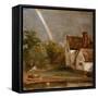 Flatford Lock and Mill (Oil)-John Constable-Framed Stretched Canvas