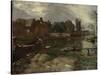 Flatford Mill from the Lock, C.1810 (Oil on Beige Laid Paper, Mounted on Canvas)-John Constable-Stretched Canvas