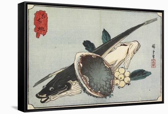 Flathead and Abalone, Early 19th Century-Utagawa Hiroshige-Framed Stretched Canvas